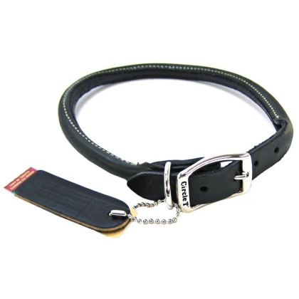 Circle T Pet Leather Round Collar - Black - 20\