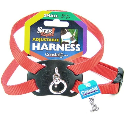 Coastal Pet Size Right Nylon Adjustable Harness - Red - Small - (Girth Size 18\