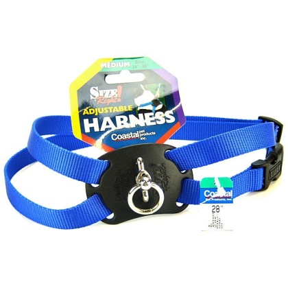 Coastal Pet Size Right Nylon Adjustable Harness - Blue - Medium (Girth Size 24\