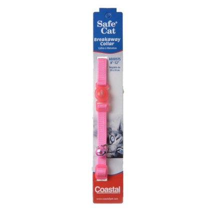 Coastal Pet Safe Cat Nylon Adjustable Breakaway Collar - Bright Pink - 8\