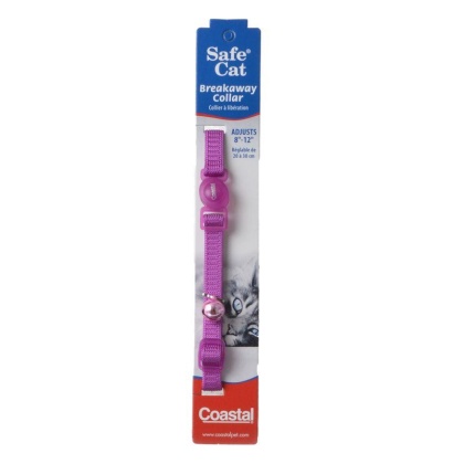 Coastal Pet Safe Cat Nylon Adjustable Breakaway Collar - Orchid - 8\