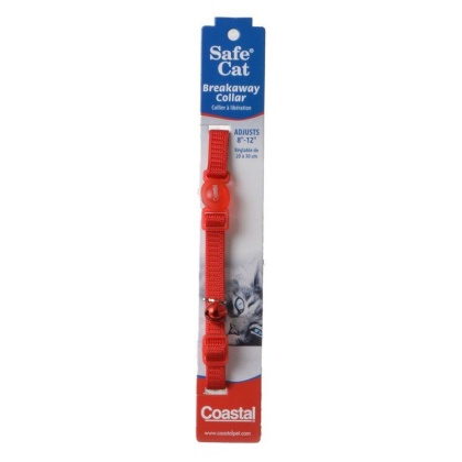 Coastal Pet Safe Cat Nylon Adjustable Breakaway Collar - Red - 8\