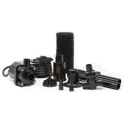 Beckett Spaces Places Pond Kit with Submersible Pump, Fountain Heads and Pre-Filter - 680 GPH