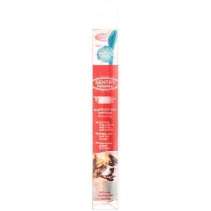 Petrodex Dual Ended 360 Toothbrush for Small Dogs - 8.25\