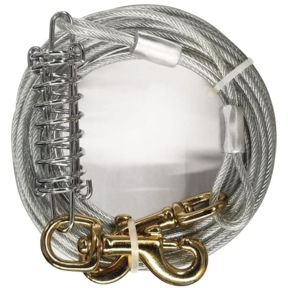 Four Paws Dog Tie Out Cable - Heavy Weight - Black - 30\' Long Cable