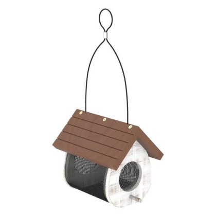 More Birds White Wood Cute Cling Thistle Feeder - 1 lb capactiy