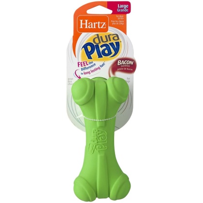 Hartz Dura Play Bacon Scented Dental Dog Bone Chew Toy - Assorted Colors - Large - 1 count