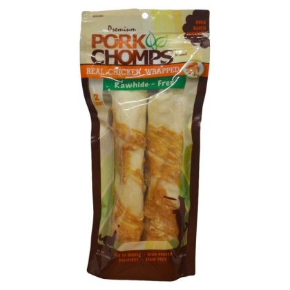 Pork Chomps Real Chicken Wrapped Rolls - 2 count