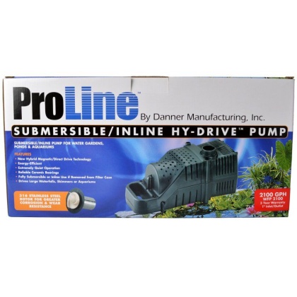 Pondmaster ProLine Submersible/Inline Hy-Drive Pump - 2100 GPH with 20\' Cord