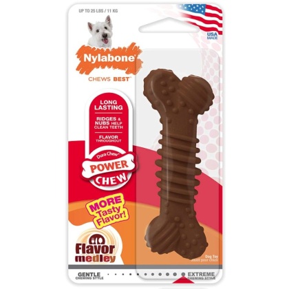 Nylabone Dura Chew Power Chew Bone Chicken Flavor - Regular - (Up to 25 lbs)