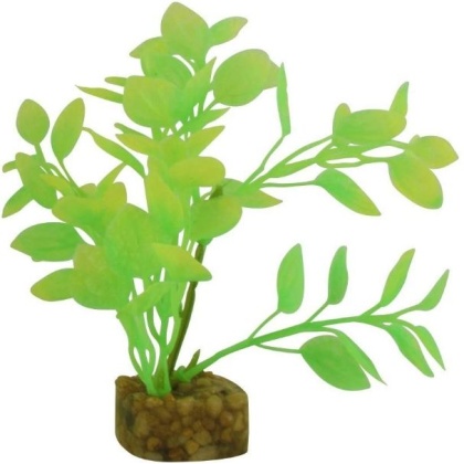 GloFish Plastic Aquarium Plant Green / Yellow - Small