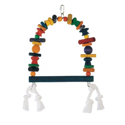 Living World Junglewood Wood & Rope Swing Bird Toy - Large - 13\