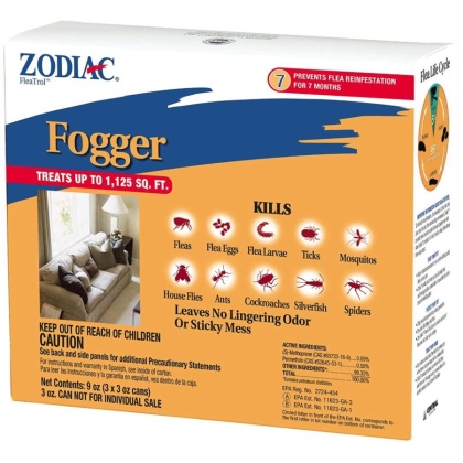 Zodiac Flea & Tick Fogger - 3 oz Cans (3 Pack)