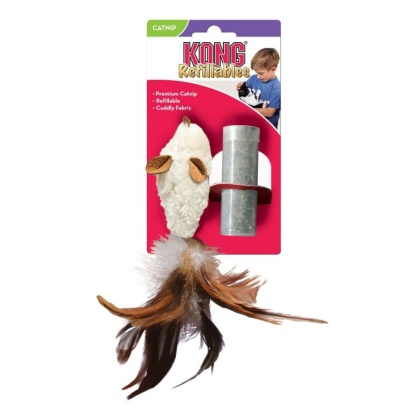 Kong Feather Mouse Cat Toy with Catnip - Mouse Toy with Catnip