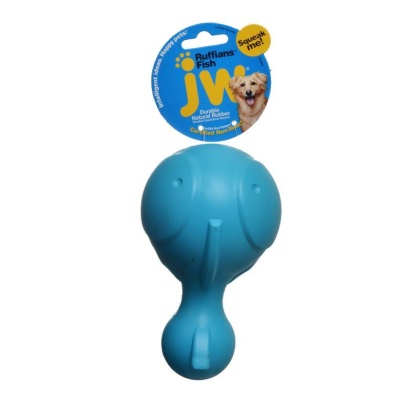 JW Pet Ruffians Rubber Dog Toy - Fish - Ruffians Fish