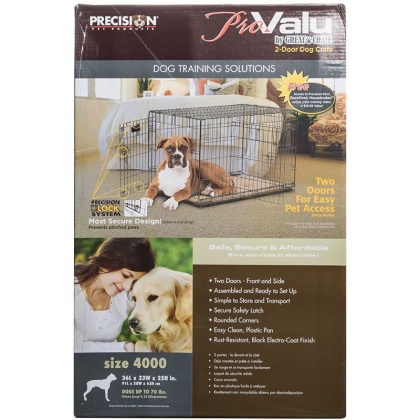 Precision Pet Pro Value by Great Crate - 2 Door Crate - Black - Model 4000 (36\