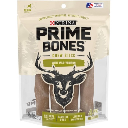 Purina Prime Bones Dog Chew Filled with Wild Venison Medium - 9.7 oz