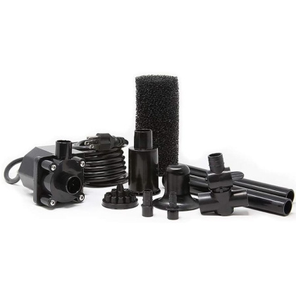 Beckett Spaces Places Pond Kit with Submersible Pump, Fountain Heads and Pre-Filter - 900 GPH
