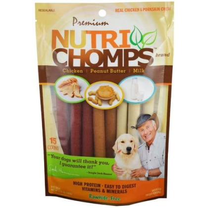 Pork Chomps Premium Nutri Chomps Assorted Flavor Twist - MIni - 15 count