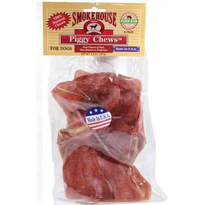 Smokehouse Piggy Chews All Natural Dog Treat - 6 count
