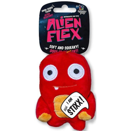 Spunky Pup Alien Flex Mini Stixx Plush Dog Toy - 1 count