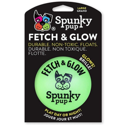 Spunky Pup Fetch and Glow Ball Dog Toy Assorted Colors - Large - 1 count