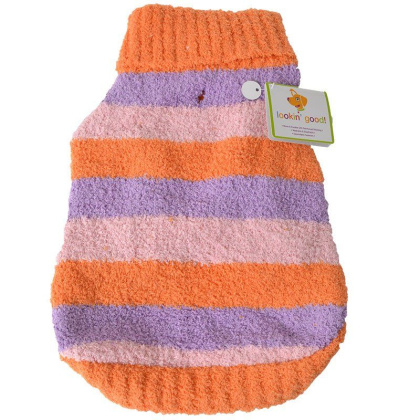 Lookin Good Striped Dog Sweater - Orange - Medium - (Fits 14\