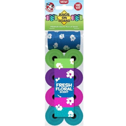 Bags on Board Floral Scented Wast Pick-Up Bags  - 140 count