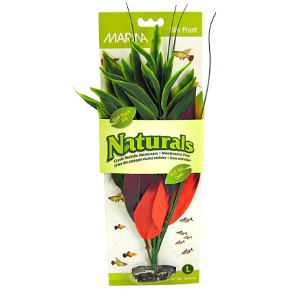Marina Silk Dracena Aquarium Plant - Red & Yellow - Large (12\