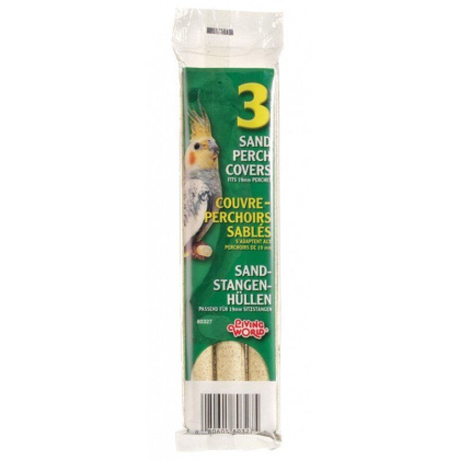 Living World Sand Perch Covers for Cockatiels & Love Birds - 3 Pack