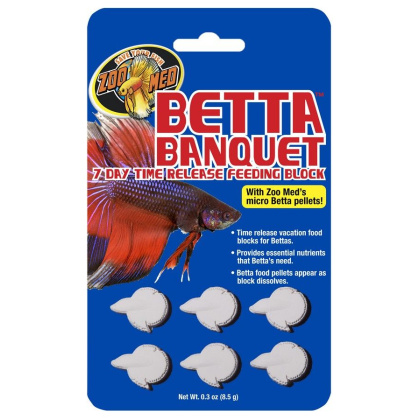 Zoo Med Aquatic Betta Banquet - 7 Day Betta Feeder - .3 oz (6 Pack)