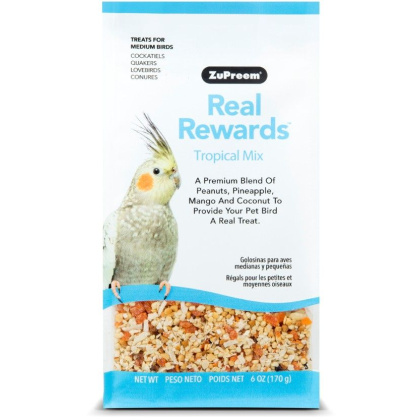 ZuPreem Real Rewards Tropical Mix Treats for Medium Birds - 6 oz