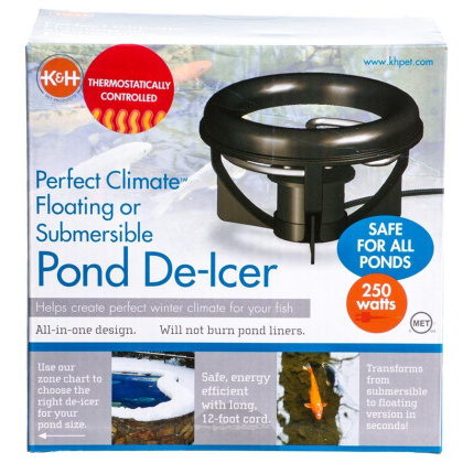 K & H Perfect Climate Delux De-Icer - 250 Watts - For Ponds up to 1,000 Gallons