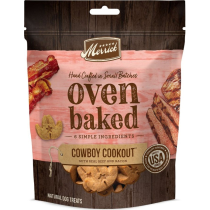 Merrick Oven Baked Cowboy Cookout Real Beef & Bacon Dog Treats - 11 oz