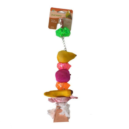 Penn Plax Bird Life Fruit-Kabob Wood Treat Toy for Parrots - 1 Pack (13\