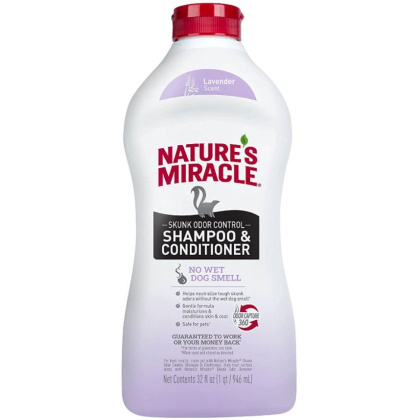 Pioneer Pet Nature\'s Miracle Skunk Odor Control Shampoo and Conditioner Lavender Scent - 32 oz