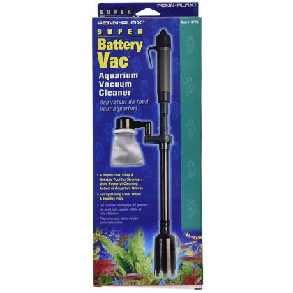 Penn Plax Super Battery Vac Aquarium Vacuum Cleaner - Super Battery Powered Aquarium Vacuum